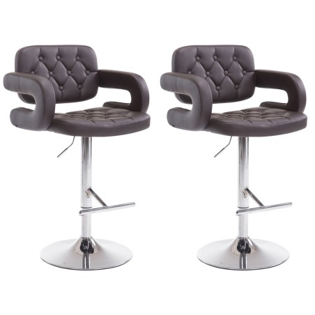 Juego de 2 taburetes de bar marrones Dublin C