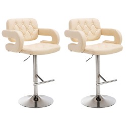 Juego de 2 taburetes de bar color crema Dublin C