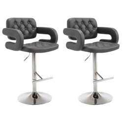 Juego de 2 taburetes de bar Dublin C grises