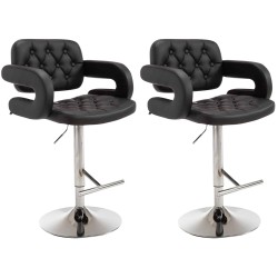 Juego de 2 taburetes de bar negros Dublin C