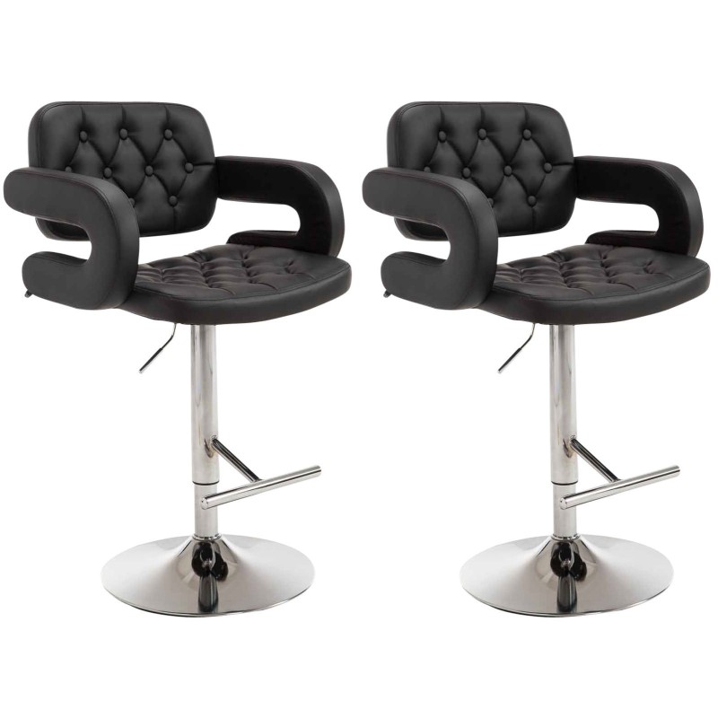Juego de 2 taburetes de bar negros Dublin C