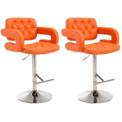Juego de 2 taburetes de bar Dublin C color naranja
