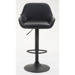 Juego de 2 taburetes de bar Braga en piel sintética negra