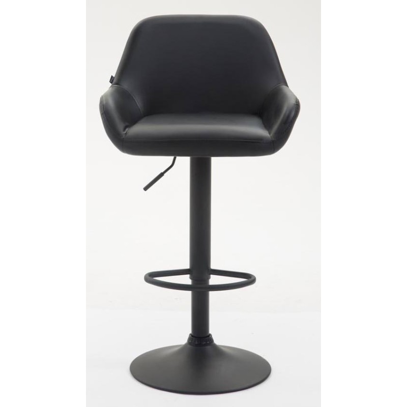 Juego de 2 taburetes de bar Braga en piel sintética negra