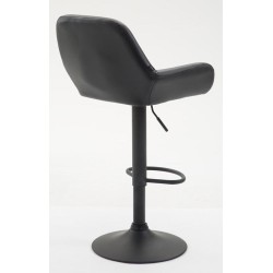 Juego de 2 taburetes de bar Braga en piel sintética negra