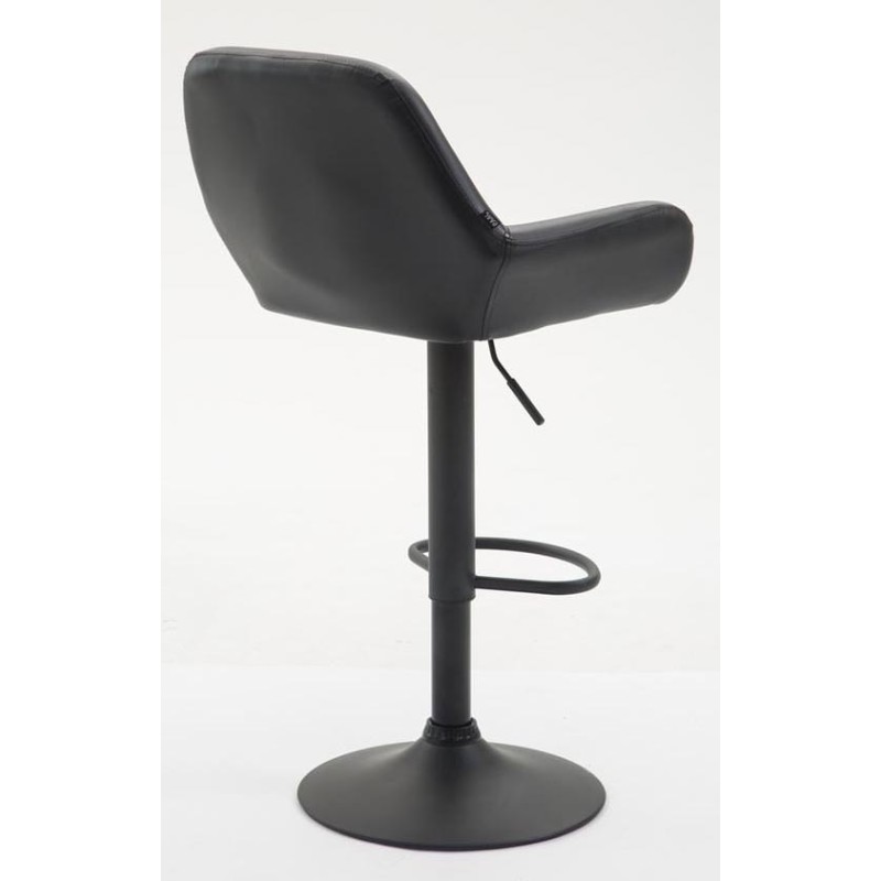 Juego de 2 taburetes de bar Braga en piel sintética negra