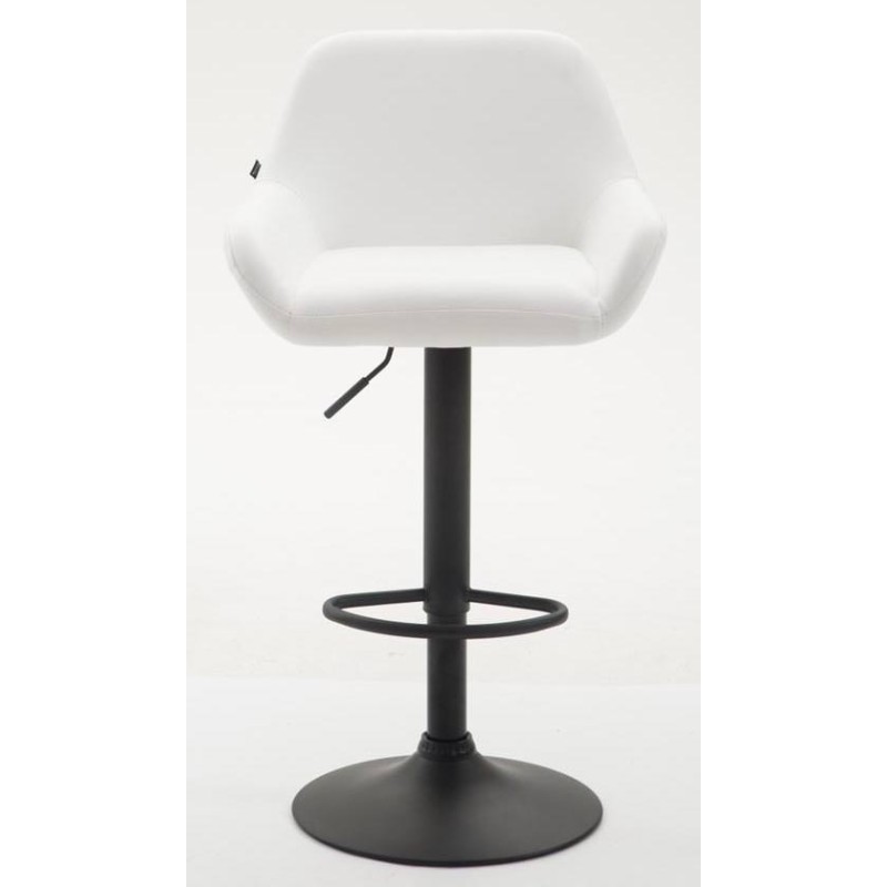 Juego de 2 taburetes de bar Braga en piel sintética blanca y negra