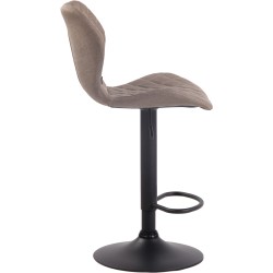 Taburete de bar de tela de corcho negro topo