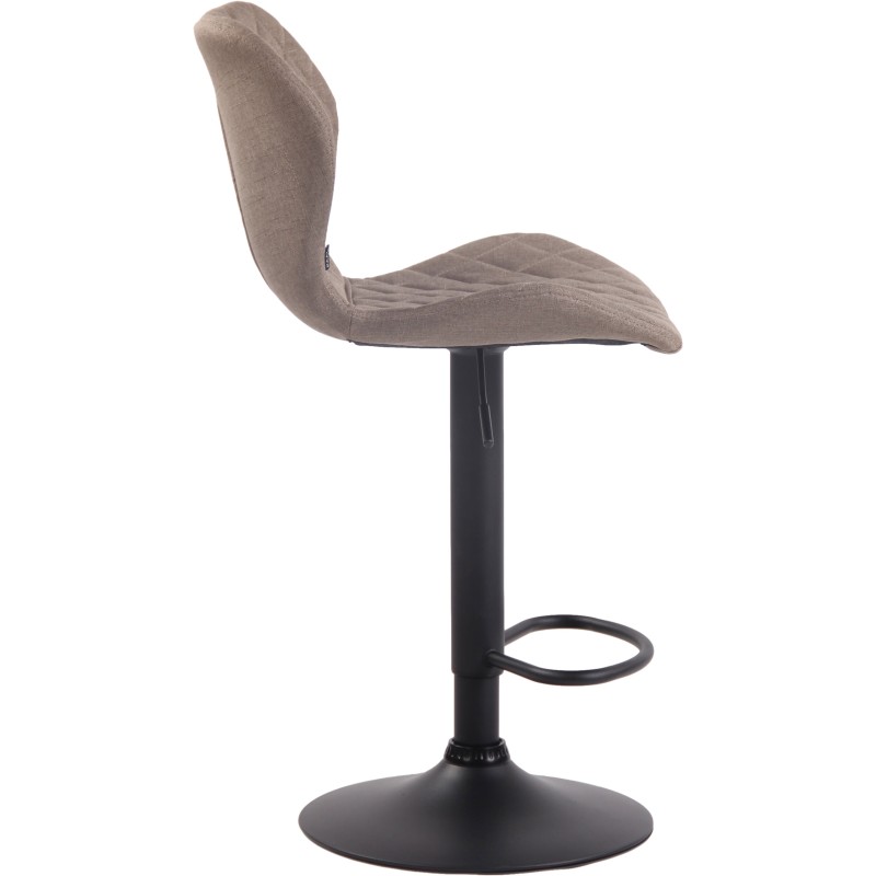 Taburete de bar de tela de corcho negro topo