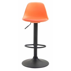 Juego de 2 taburetes de bar Kiel en plástico negro y naranja