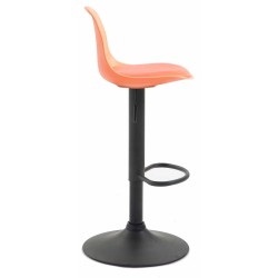 Juego de 2 taburetes de bar Kiel en plástico negro y naranja