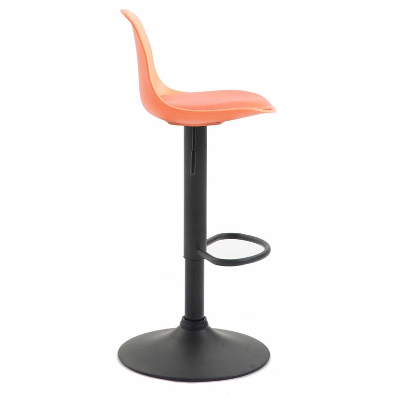 Juego de 2 taburetes de bar Kiel en plástico negro y naranja