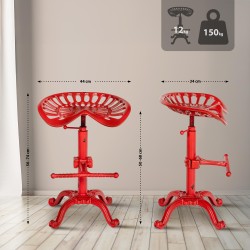 Juego de 2 taburetes de bar Butch rojos