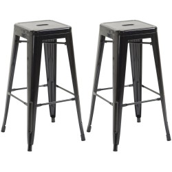 Juego de 2 taburetes de bar negros Joshua V2