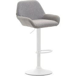 Taburete de bar Braga en tela blanca y gris