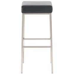 Juego de 2 taburetes de bar Montreal 85 en polipiel negra y acero inoxidable