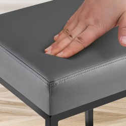 Juego de 2 taburetes de bar Montreal 85 en piel sintética negra y gris