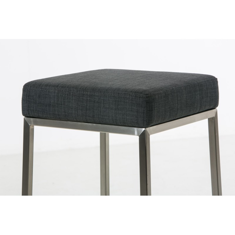 Juego de 2 taburetes de bar Montreal 80 en tela de acero inoxidable gris oscuro