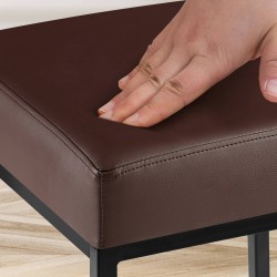 Juego de 2 taburetes de bar Montreal 80 en piel sintética negra y marrón