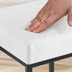 Juego de 2 taburetes de bar Montreal 80 en piel sintética blanca y negra