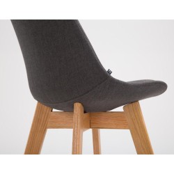 Juego de 2 taburetes de bar Metz en tejido Natura gris oscuro