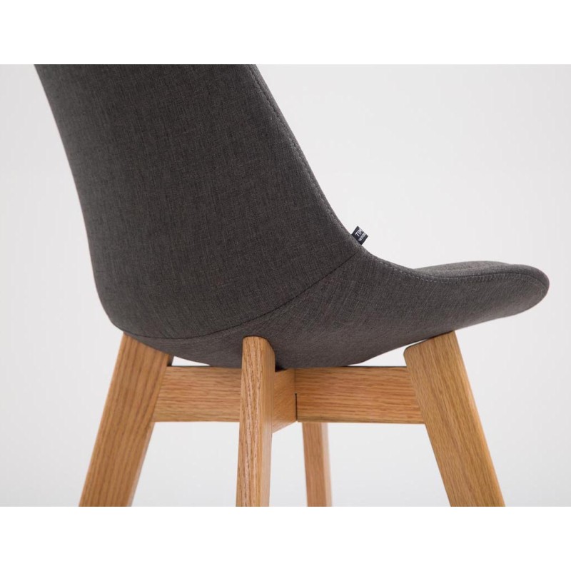 Juego de 2 taburetes de bar Metz en tejido Natura gris oscuro