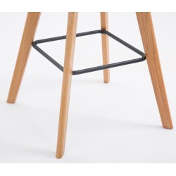 Juego de 2 taburetes de bar Metz en tejido Natura gris oscuro