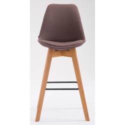 Juego de 2 taburetes de bar Metz en tejido natura marrón