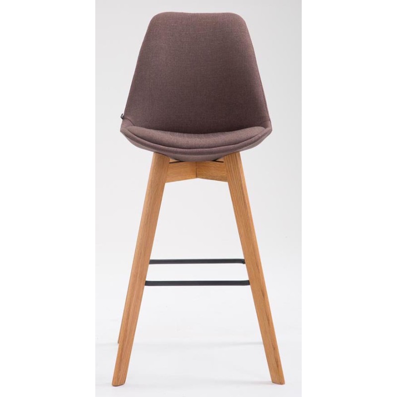 Juego de 2 taburetes de bar Metz en tejido natura marrón