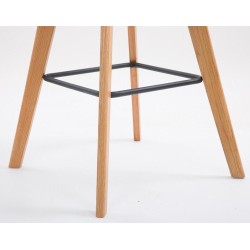 Juego de 2 taburetes de bar Metz en tejido natura marrón