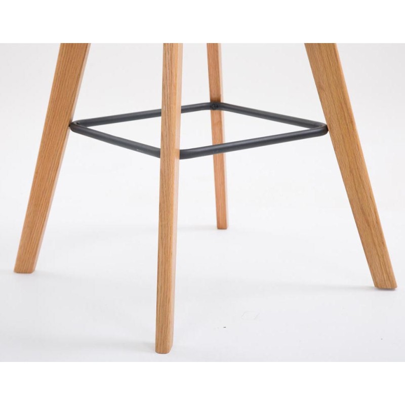 Juego de 2 taburetes de bar Metz en tejido natura marrón