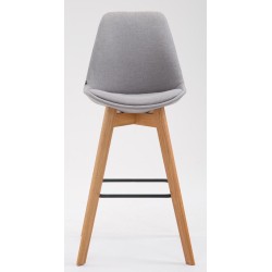 Juego de 2 taburetes de bar Metz en tejido Natura gris