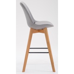 Juego de 2 taburetes de bar Metz en tejido Natura gris