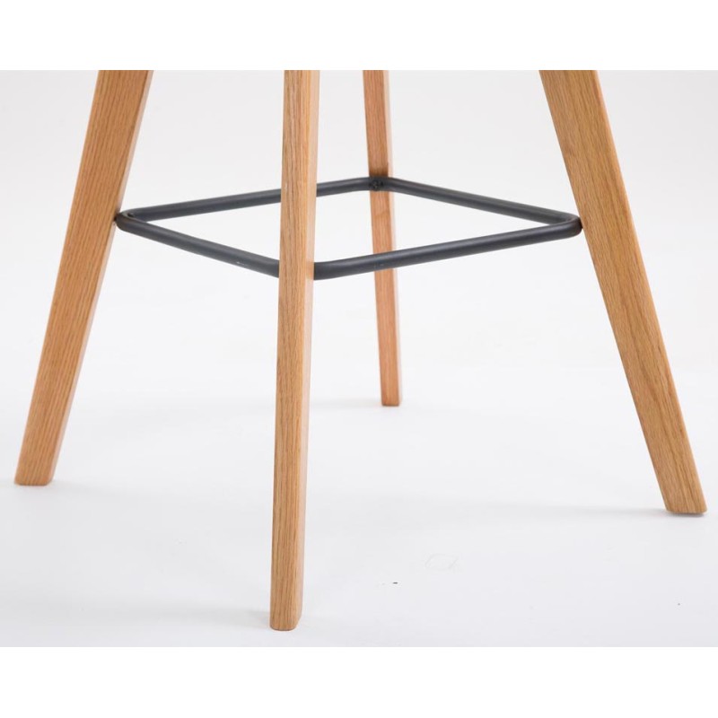 Juego de 2 taburetes de bar Metz en tejido Natura gris