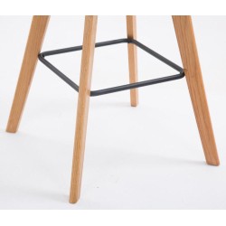 Juego de 2 taburetes de bar Metz en tejido Natura color crema