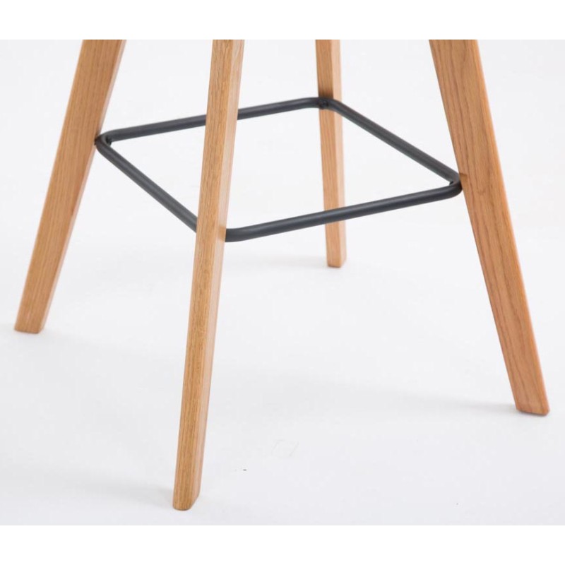 Juego de 2 taburetes de bar Metz en tejido Natura color crema