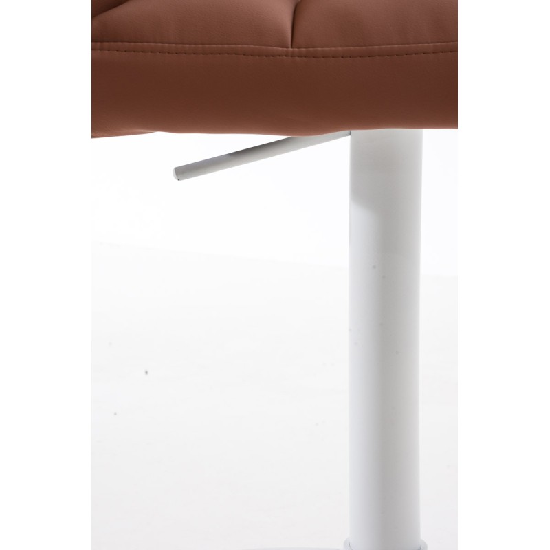 Juego de 2 taburetes de bar Damaso en símil piel color marrón claro y blanco