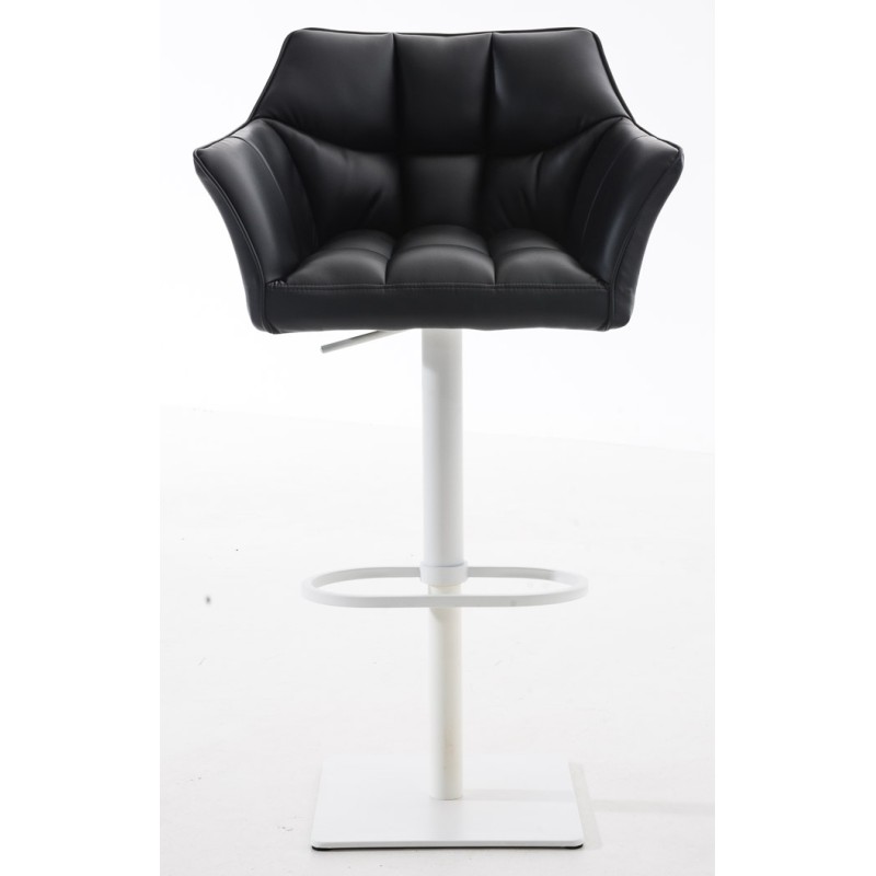 Juego de 2 taburetes de bar Damaso en piel sintética blanca y negra