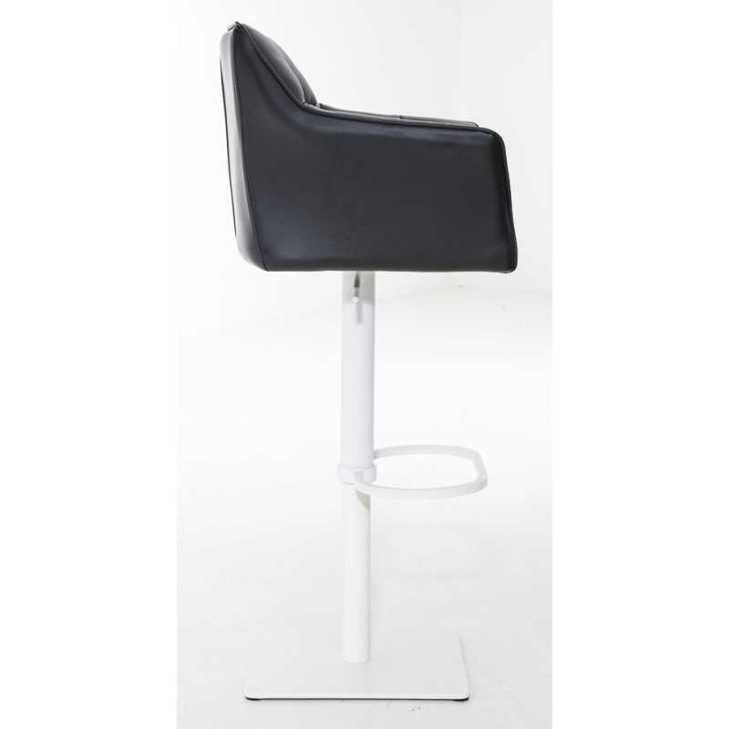 Juego de 2 taburetes de bar Damaso en piel sintética blanca y negra