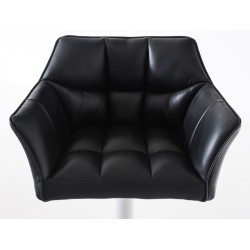 Juego de 2 taburetes de bar Damaso en piel sintética blanca y negra Juego de 2 taburetes de bar Damaso en piel sintética blanca y negra