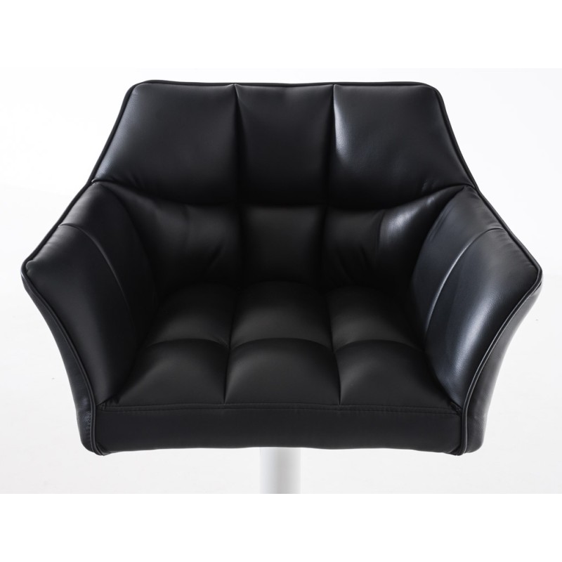 Juego de 2 taburetes de bar Damaso en piel sintética blanca y negra