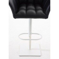 Juego de 2 taburetes de bar Damaso en piel sintética blanca y negra Juego de 2 taburetes de bar Damaso en piel sintética blanca y negra