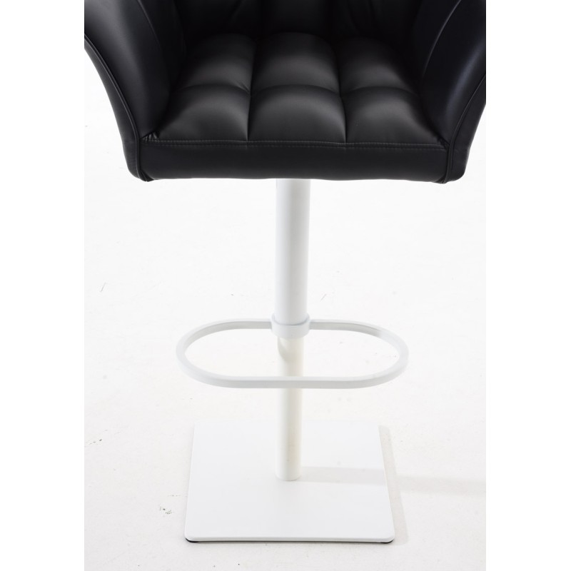 Juego de 2 taburetes de bar Damaso en piel sintética blanca y negra