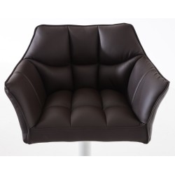 Juego de 2 taburetes de bar Damaso en piel sintética blanca y marrón Juego de 2 taburetes de bar Damaso en piel sintética blanca y marrón