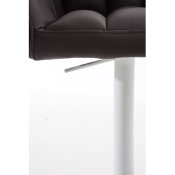 Juego de 2 taburetes de bar Damaso en piel sintética blanca y marrón Juego de 2 taburetes de bar Damaso en piel sintética blanca y marrón