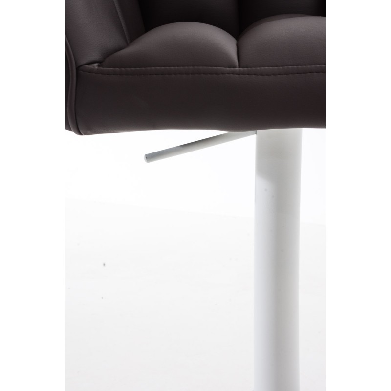 Juego de 2 taburetes de bar Damaso en piel sintética blanca y marrón