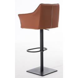 Juego de 2 taburetes de bar Damaso en piel sintética negra y marrón claro Juego de 2 taburetes de bar Damaso en piel sintética negra y marrón claro