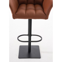 Juego de 2 taburetes de bar Damaso en piel sintética negra y marrón claro Juego de 2 taburetes de bar Damaso en piel sintética negra y marrón claro