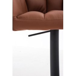 Juego de 2 taburetes de bar Damaso en piel sintética negra y marrón claro Juego de 2 taburetes de bar Damaso en piel sintética negra y marrón claro