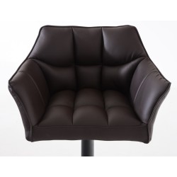 Juego de 2 taburetes de bar Damaso en piel sintética negra y marrón